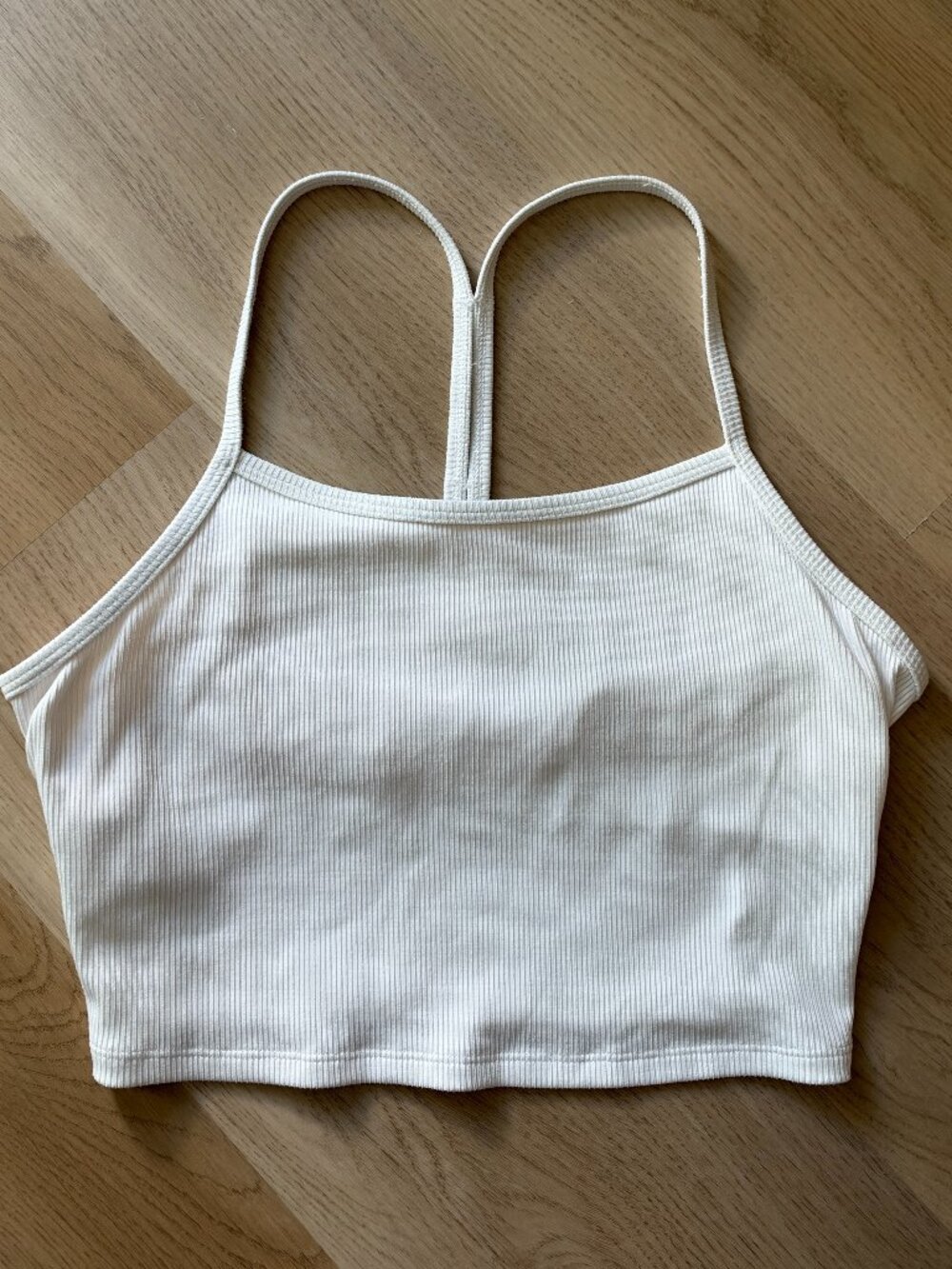 Alo Alosoft Ribbed Crop Calm Tank White Medium